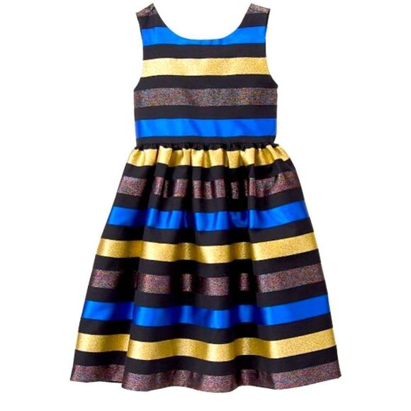 Gymboree Striped Sparkle Holiday Dress Size 5 - Picture 1 of 13